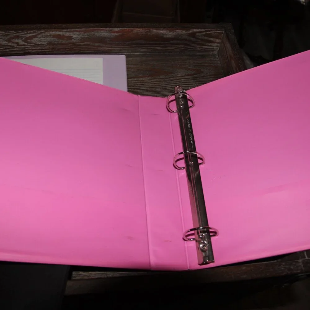 Set of Pink, Black & Light Pink Binders